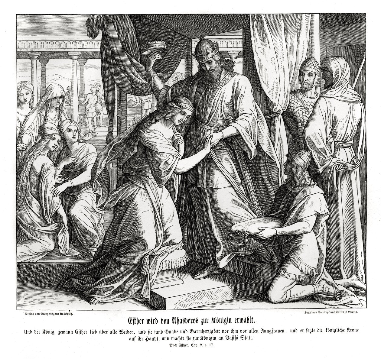 Estera zostaje królową, Esther autorstwa Julius Schnorr von Carolsfeld