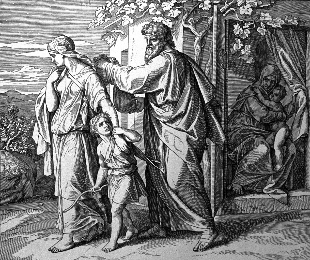 Wypędzenie Ismaela i jego matki autorstwa Julius Schnorr von Carolsfeld