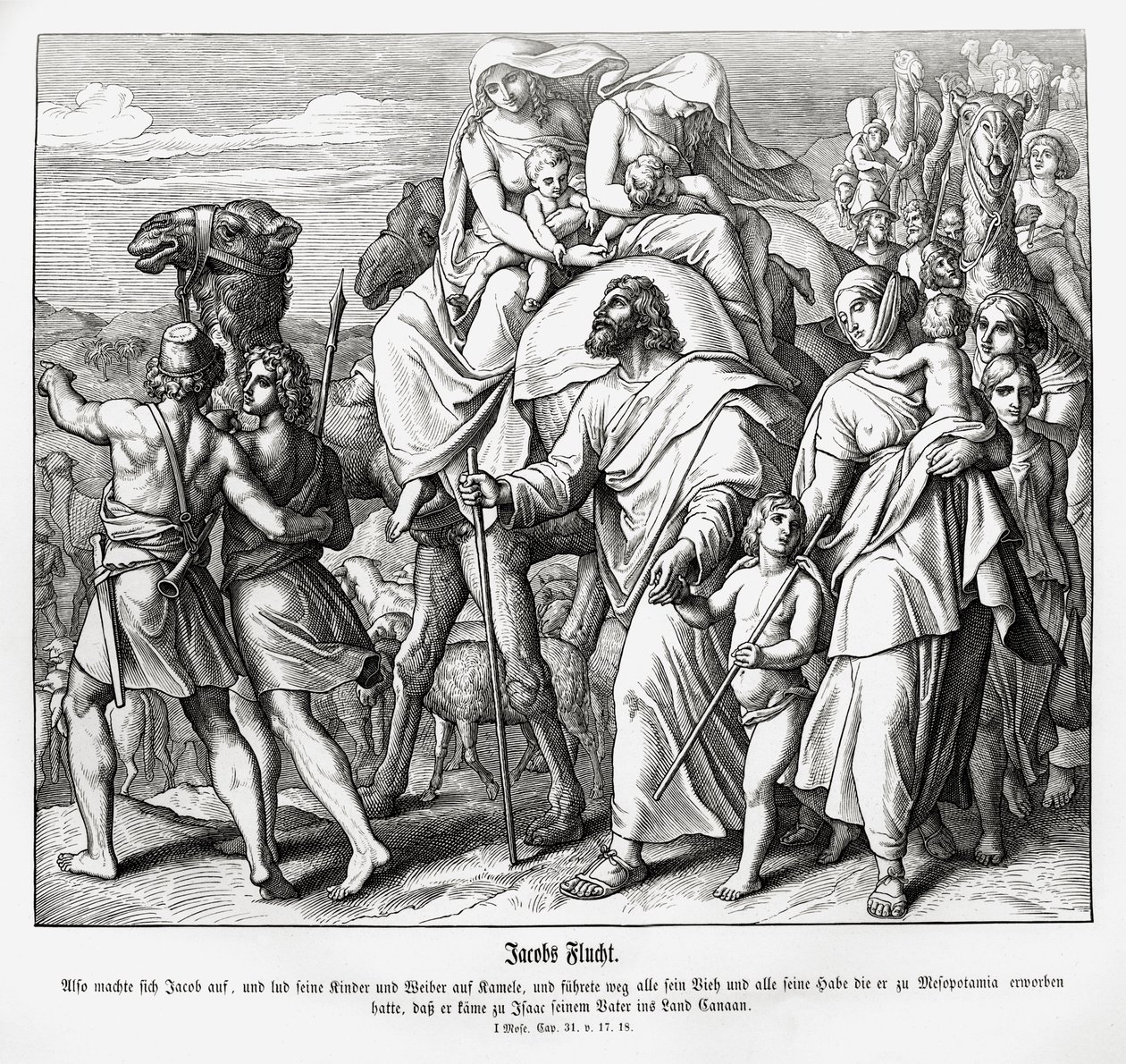 Lot Jakuba do Kanaanu, Genesis autorstwa Julius Schnorr von Carolsfeld