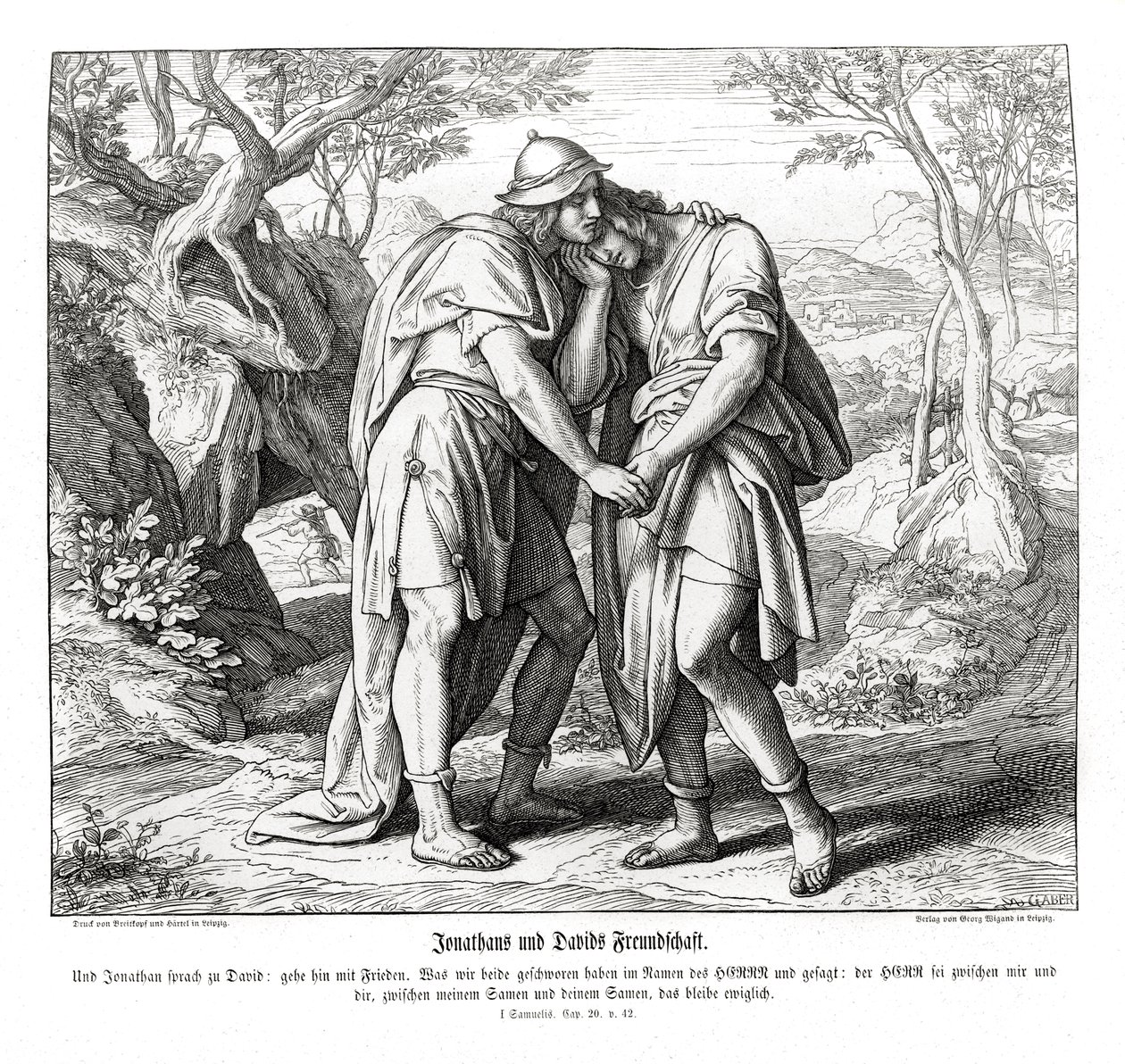 Przyjaźń Jonathana i Davida autorstwa Julius Schnorr von Carolsfeld