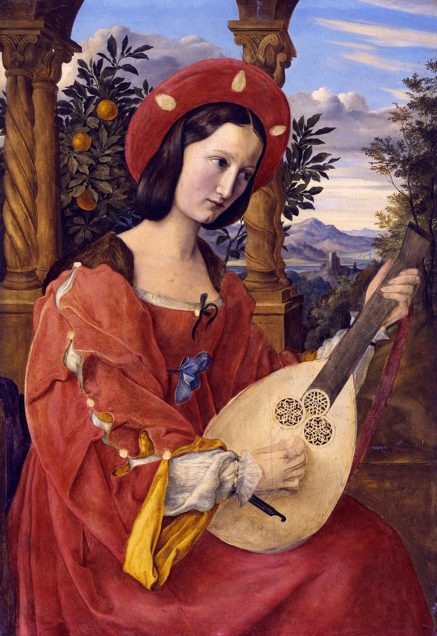 Lutnistka (pani von Quandt) autorstwa Julius Schnorr von Carolsfeld