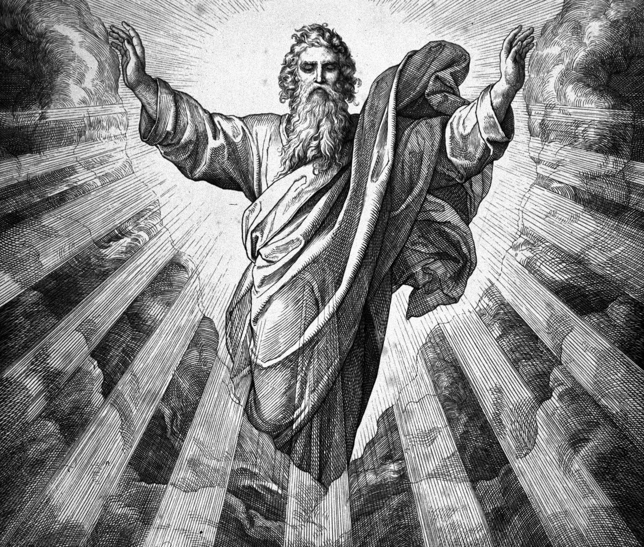 Niech stanie się światłość. Bóg i stworzenie autorstwa Julius Schnorr von Carolsfeld
