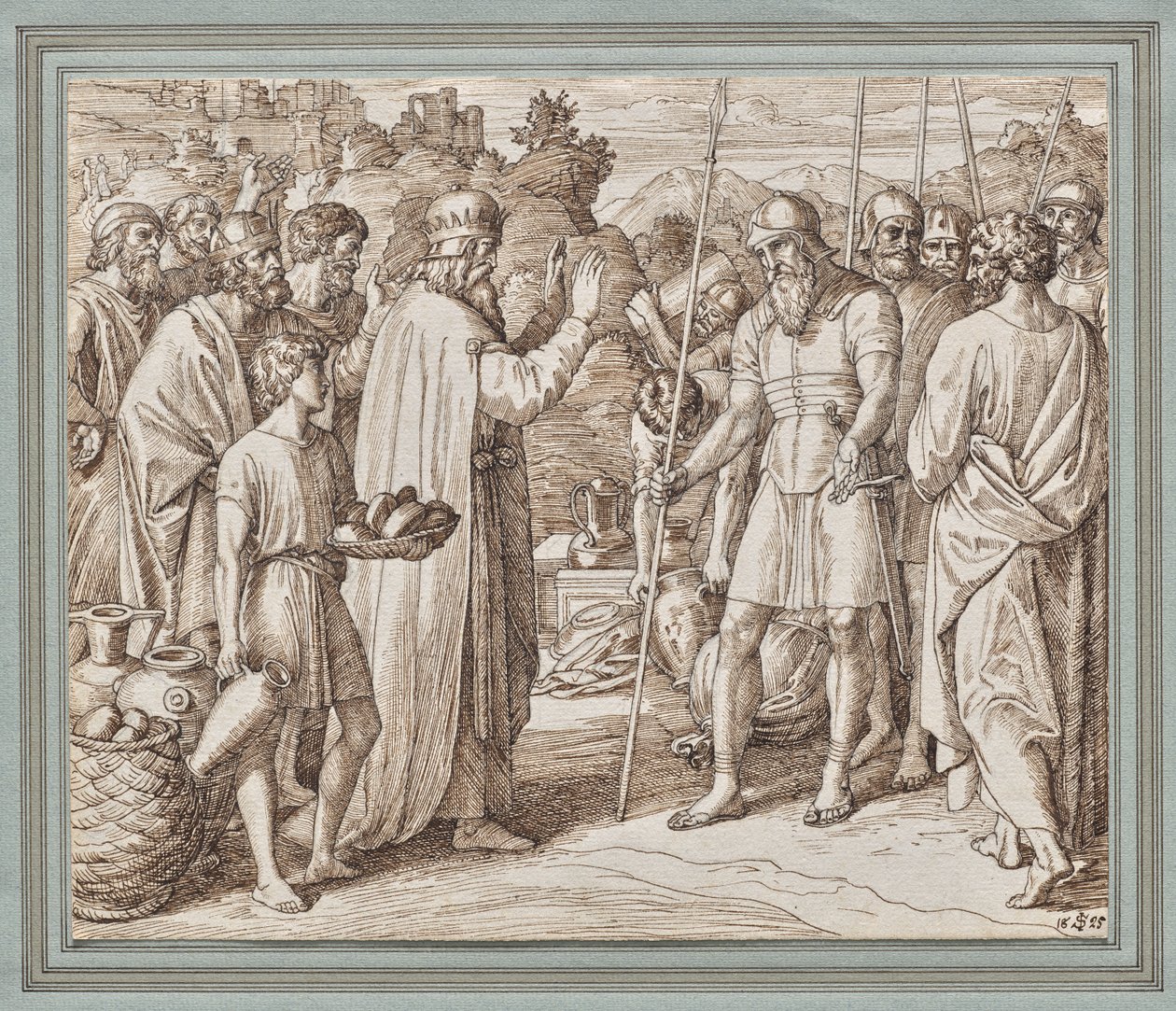 Melchizedek błogosławiący Abrahamowi autorstwa Julius Schnorr von Carolsfeld
