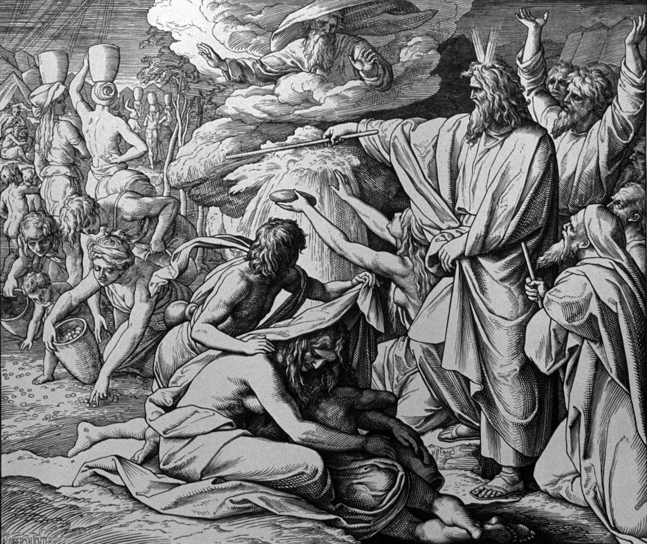 Cud Mojżesza autorstwa Julius Schnorr von Carolsfeld