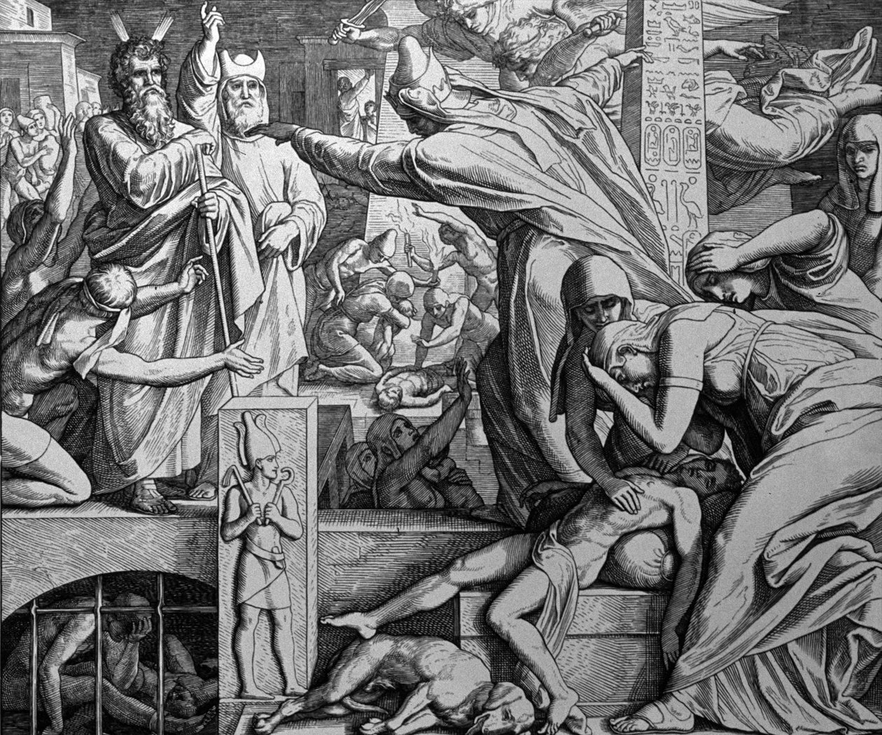 Moisés e Faraó Polonês autorstwa Julius Schnorr von Carolsfeld