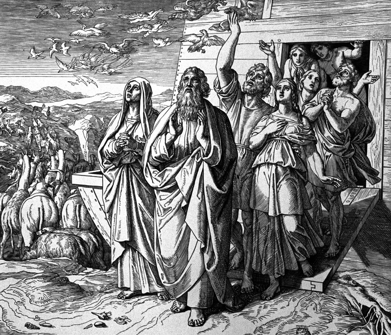 Noe opuszczający arkę po potopie autorstwa Julius Schnorr von Carolsfeld