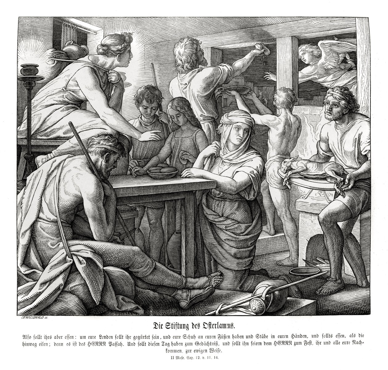 Pascha, Exodus autorstwa Julius Schnorr von Carolsfeld