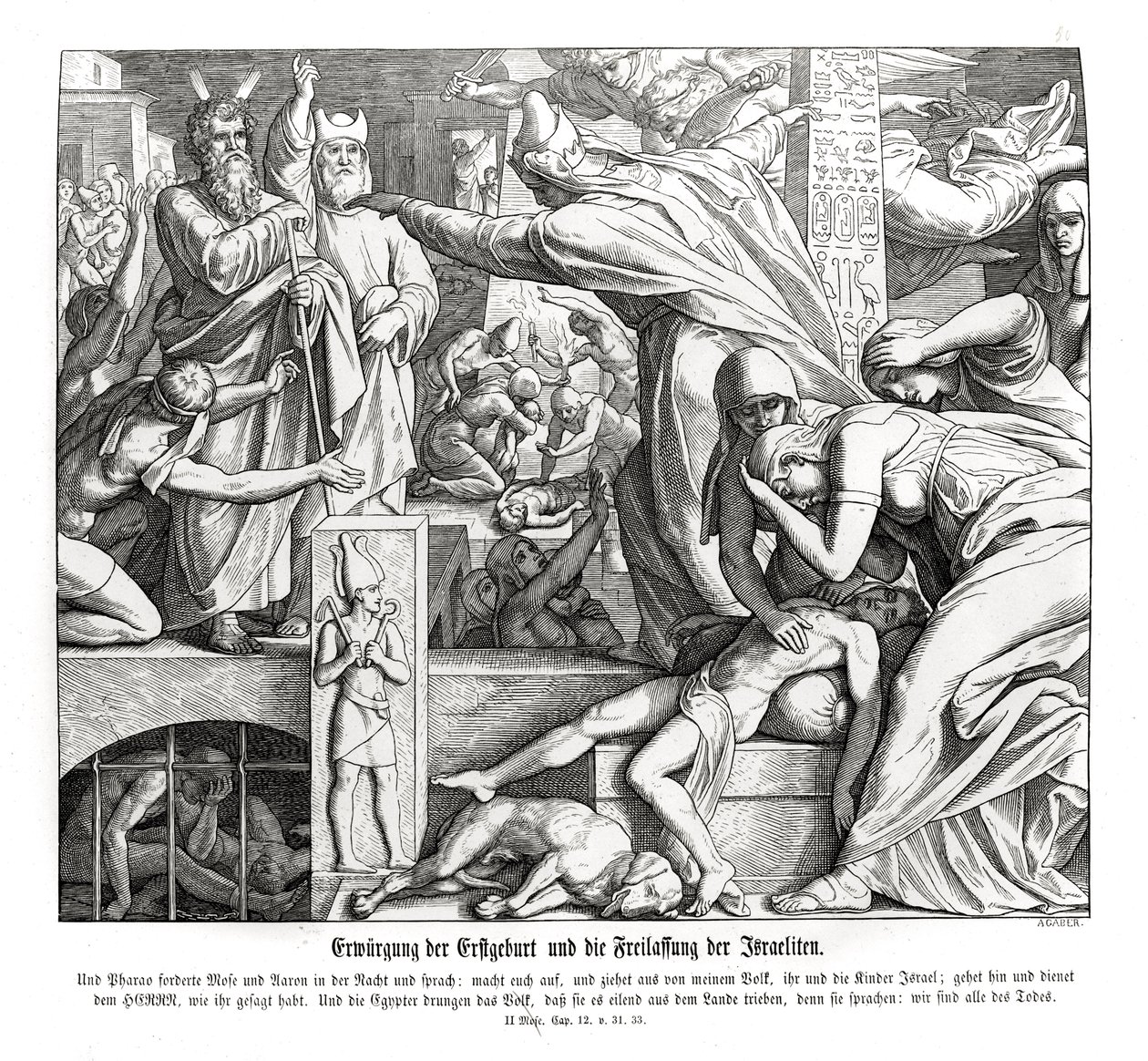 Pascha, Exodus autorstwa Julius Schnorr von Carolsfeld