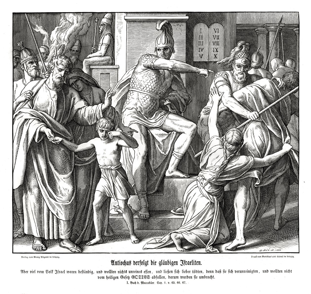 Prześladowania Izraelitów przez Antiocha autorstwa Julius Schnorr von Carolsfeld