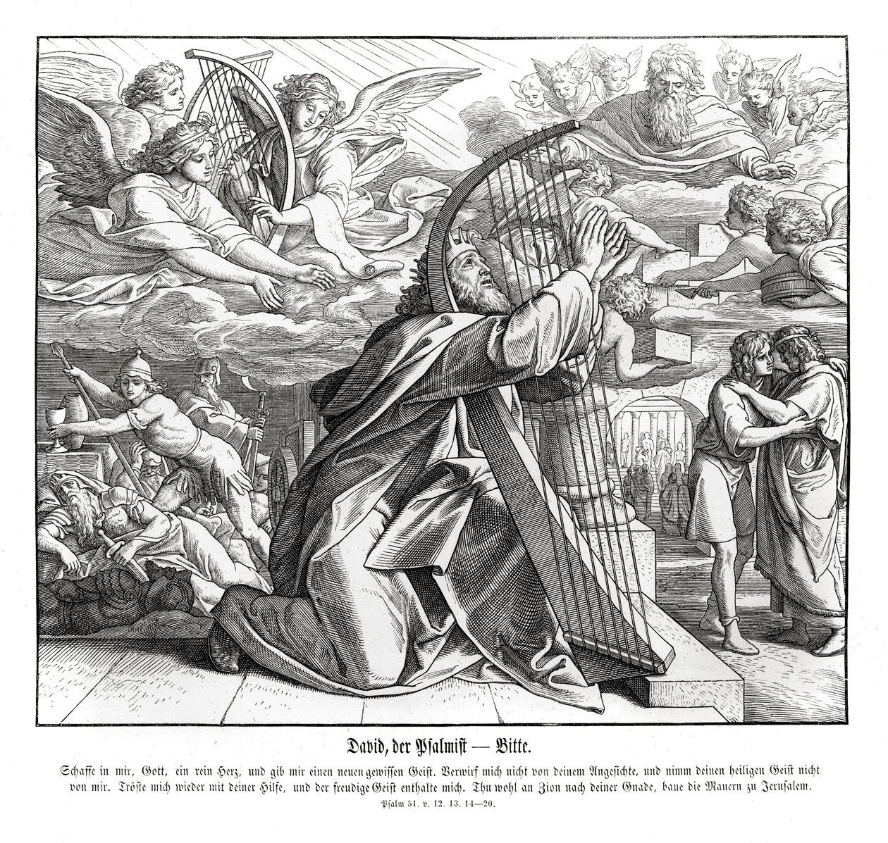 Psalmy - błaganie autorstwa Julius Schnorr von Carolsfeld