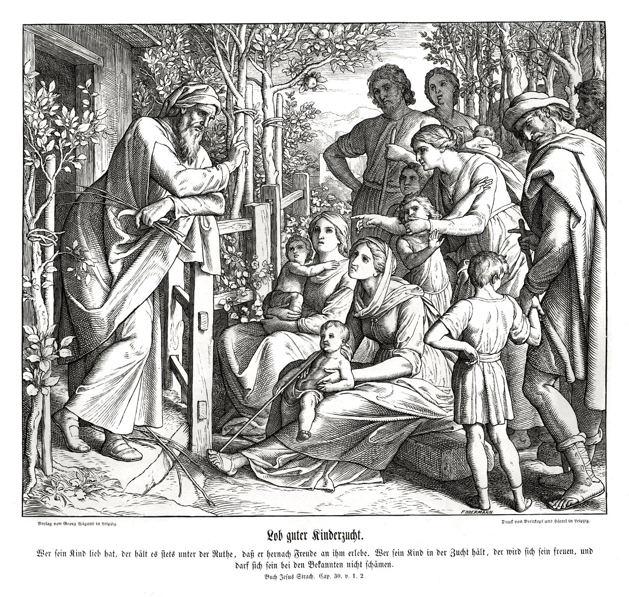 Wychowywanie dzieci, Księga Syracha autorstwa Julius Schnorr von Carolsfeld