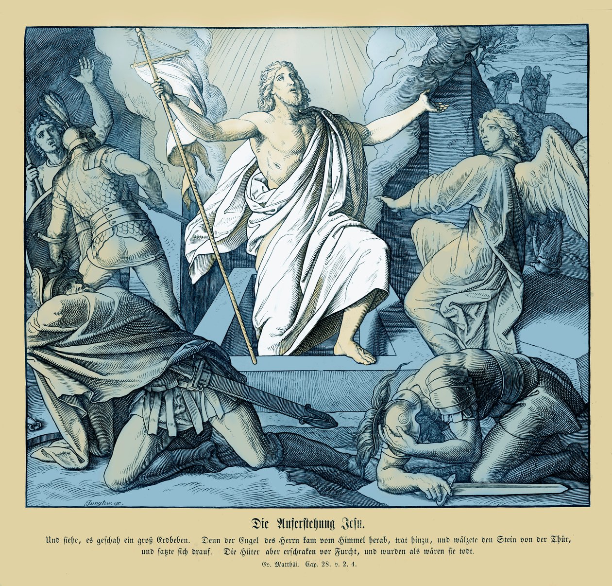 Zmartwychwstanie Jezusa, Ewangelia Mateusza autorstwa Julius Schnorr von Carolsfeld
