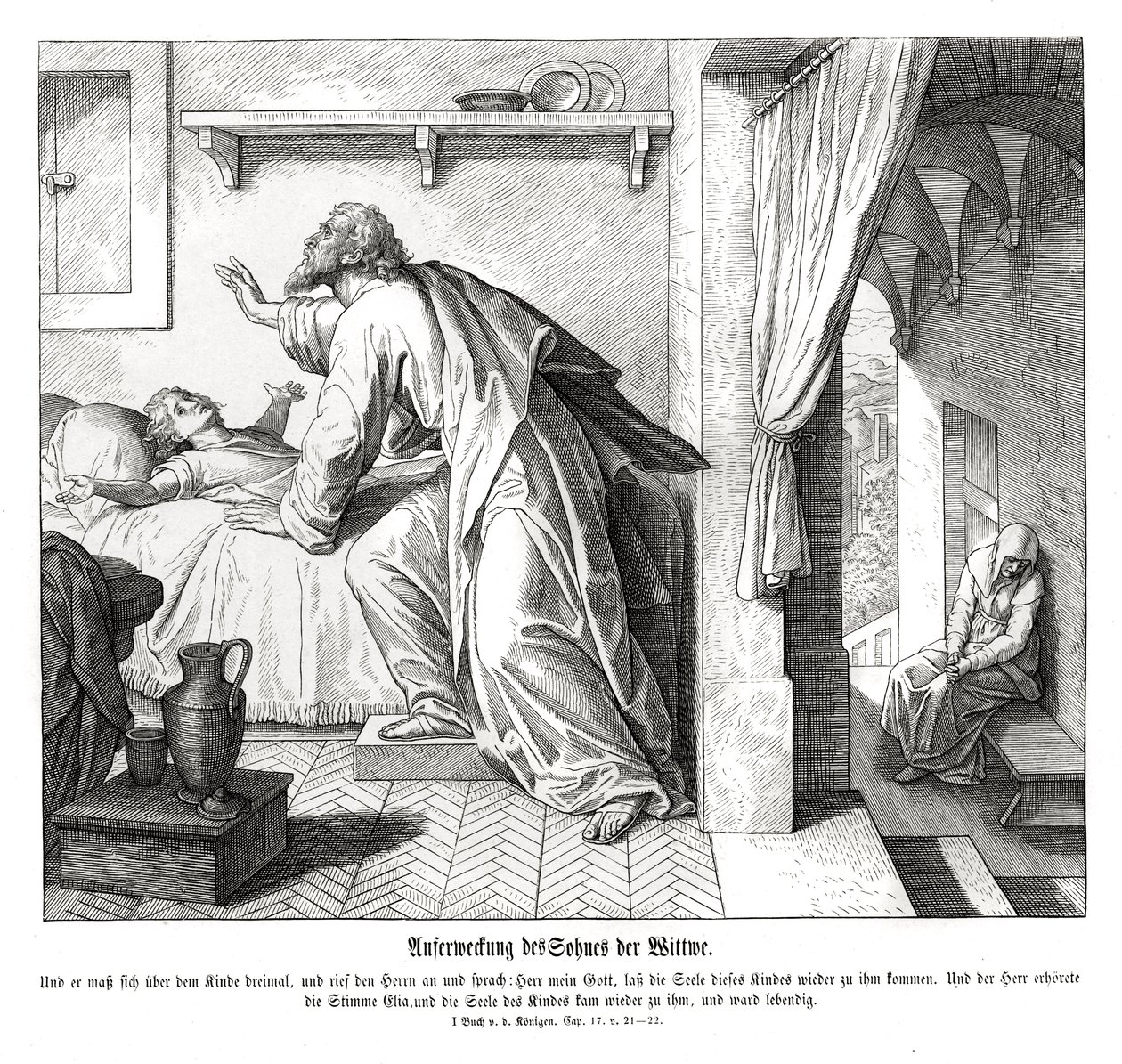 Odrodzenie syna wdowy autorstwa Julius Schnorr von Carolsfeld