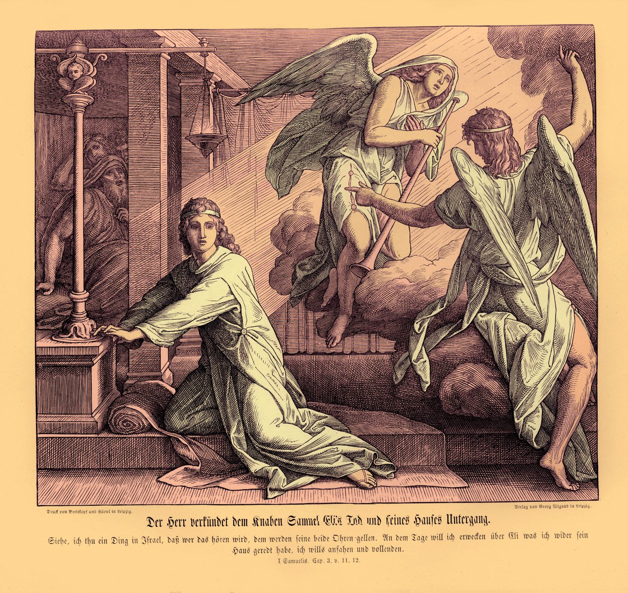 Samuel otrzymuje proroctwo o śmierci Helego autorstwa Julius Schnorr von Carolsfeld