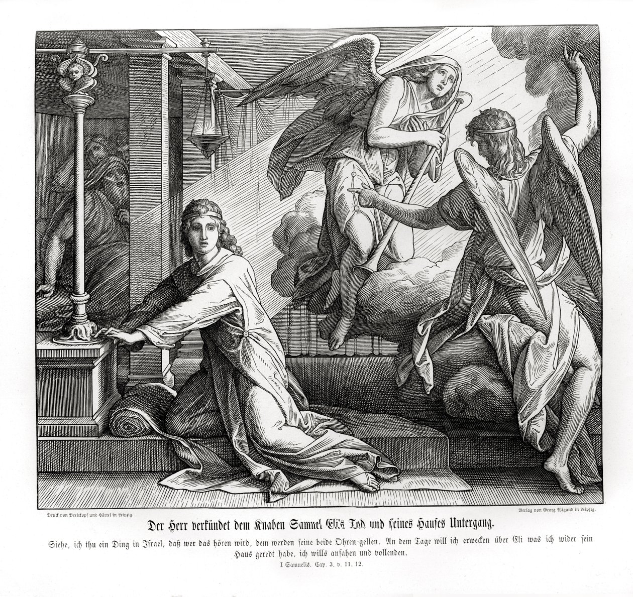 Samuel otrzymuje proroctwo o śmierci Helego autorstwa Julius Schnorr von Carolsfeld