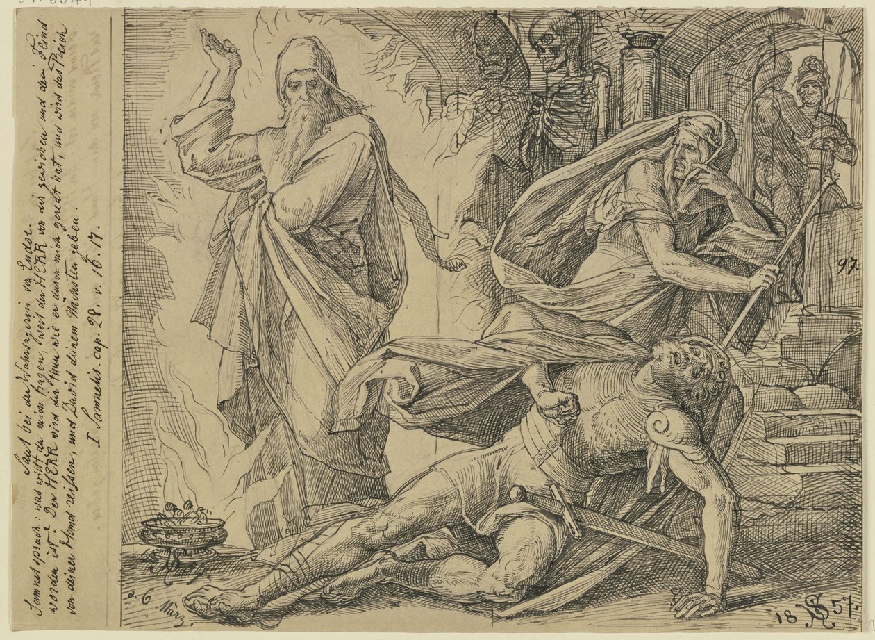 Saul u wróżki z Endor autorstwa Julius Schnorr von Carolsfeld