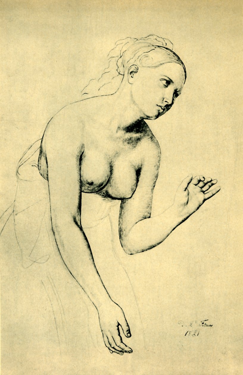 Półnaga kobieta, 1821, 1943. autorstwa Julius Schnorr von Carolsfeld