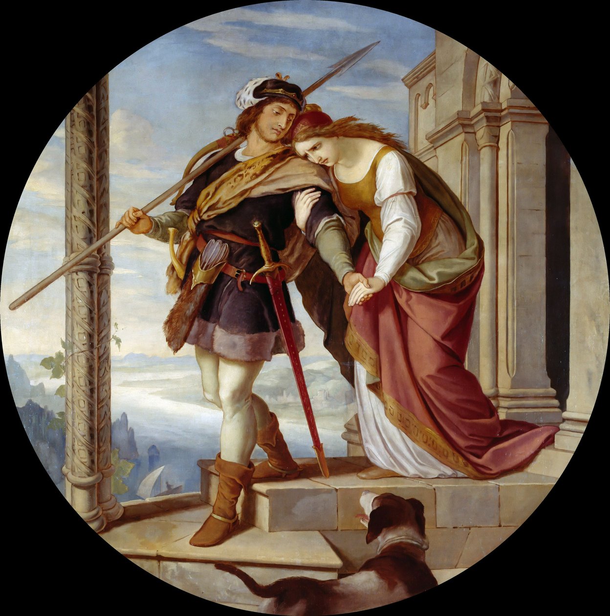 Pożegnanie Zygfryda z Kriemhild, ok.1843. autorstwa Julius Schnorr von Carolsfeld