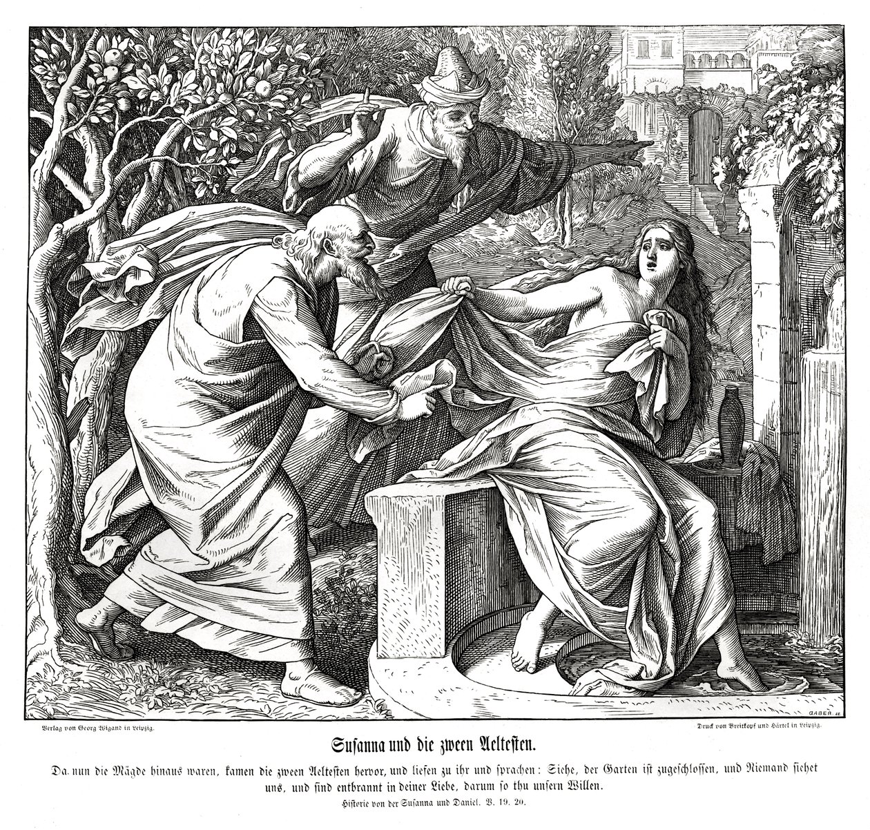 Zuzanna i starsi, Zuzanna i Daniel autorstwa Julius Schnorr von Carolsfeld