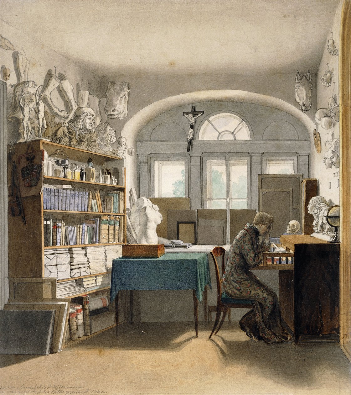 Artysta w swoim gabinecie autorstwa Julius Schnorr von Carolsfeld