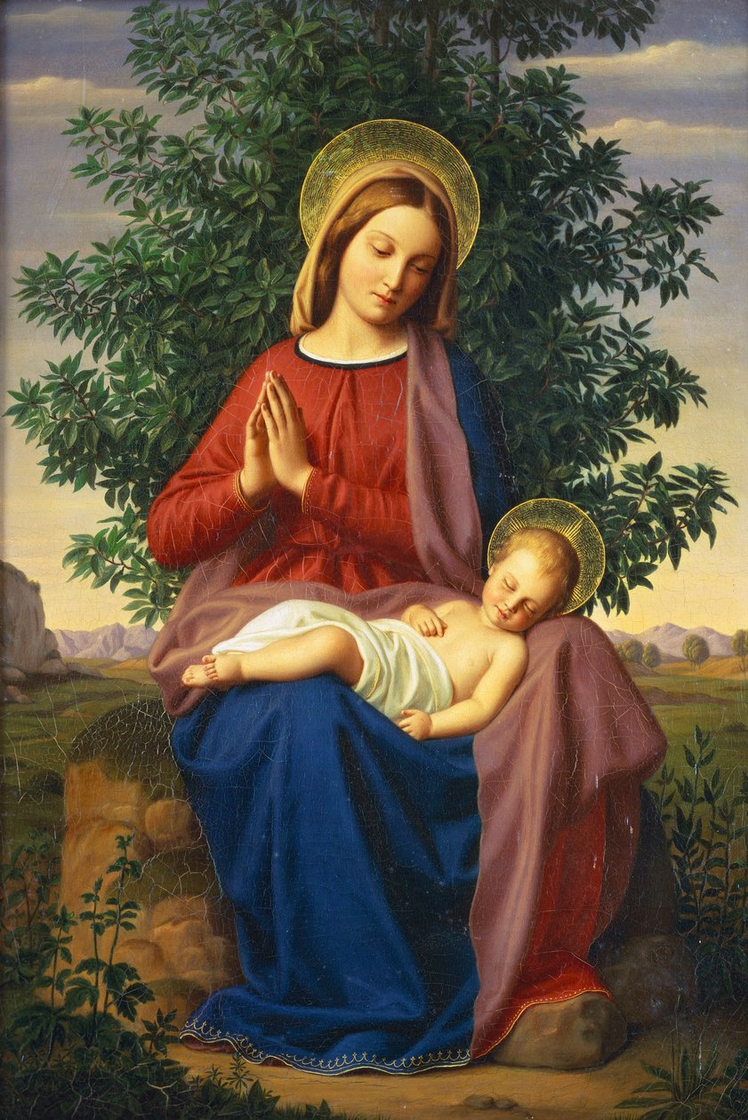 Madonna z Dzieciątkiem, 1855 autorstwa Julius Schnorr von Carolsfeld