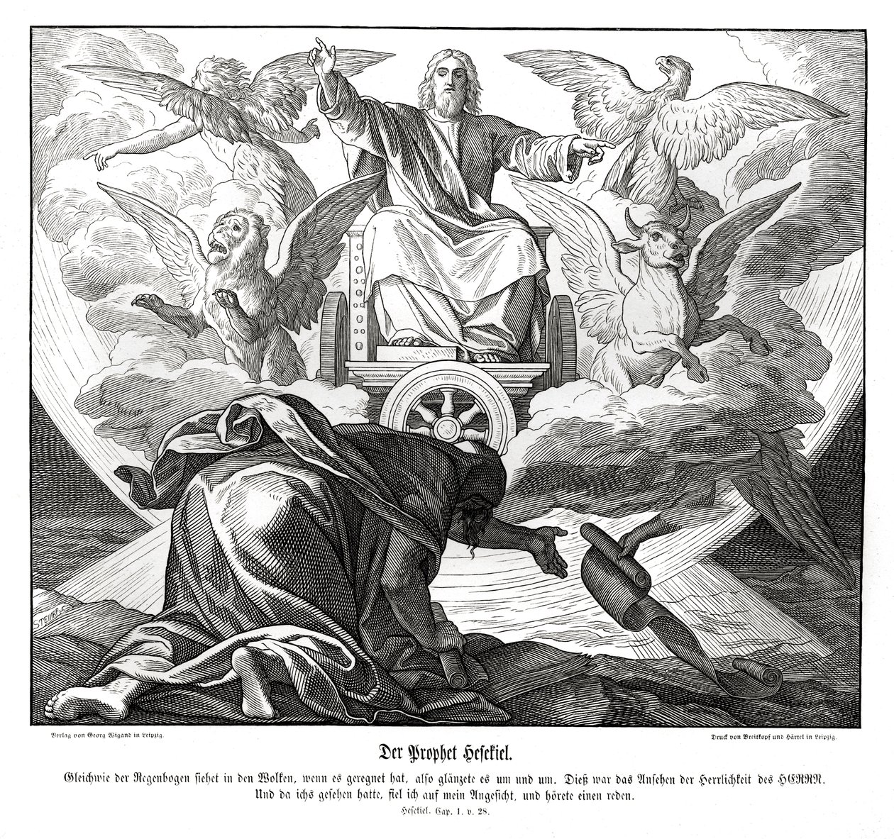Prorok Ezechiel autorstwa Julius Schnorr von Carolsfeld