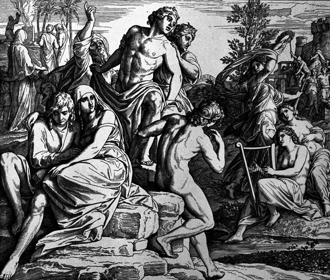 Grzeszące anioły autorstwa Julius Schnorr von Carolsfeld