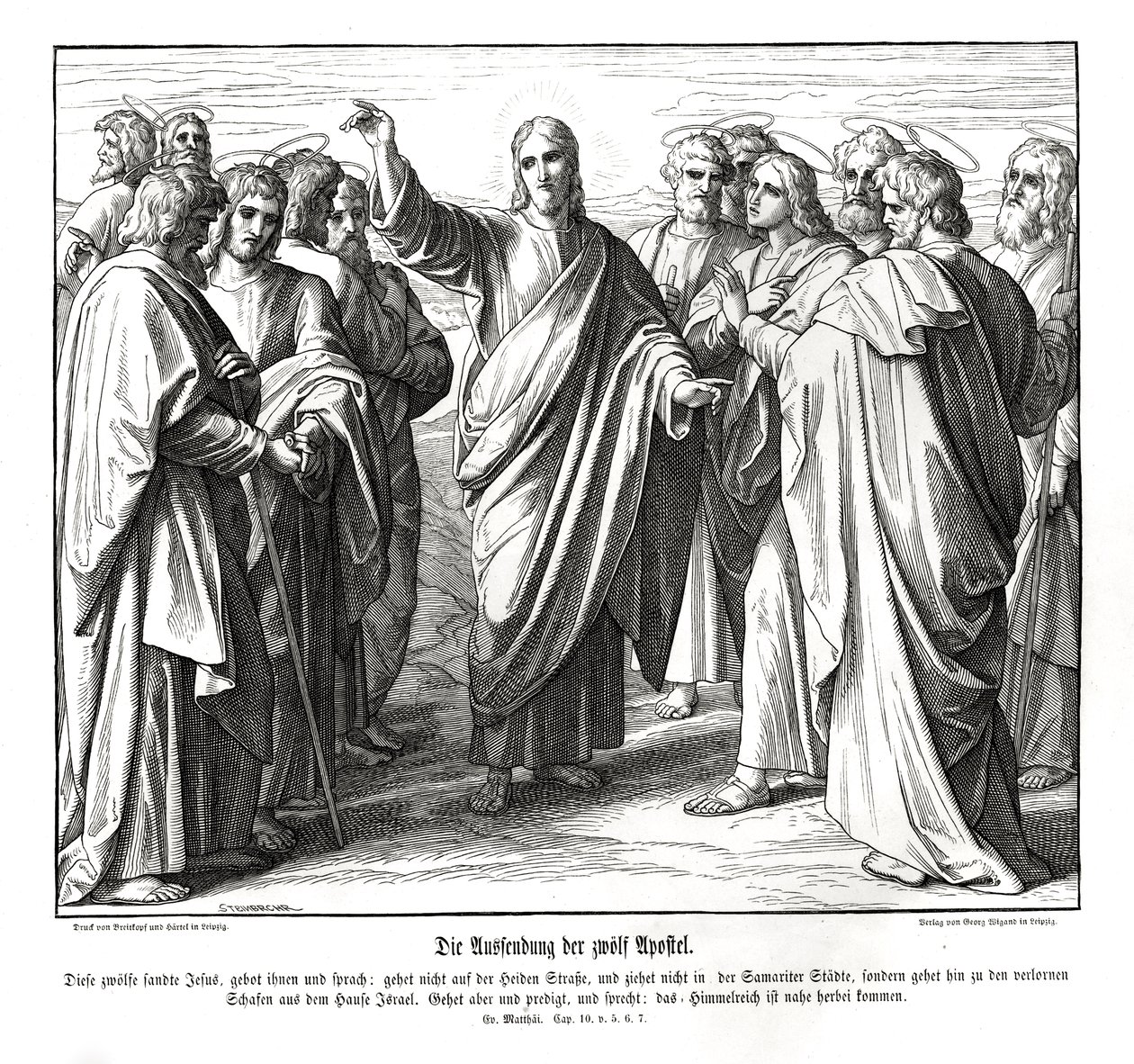 Dwunastu apostołów, Ewangelia Mateusza autorstwa Julius Schnorr von Carolsfeld