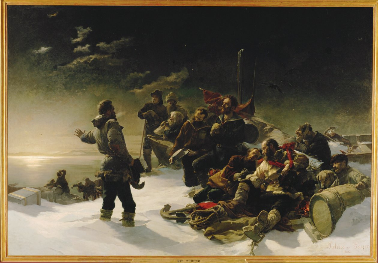 Dwóch austriackich oficerów, Julius von Payer i Karl Weyprecht ... (obraz na płótnie) autorstwa Julius Von Payer