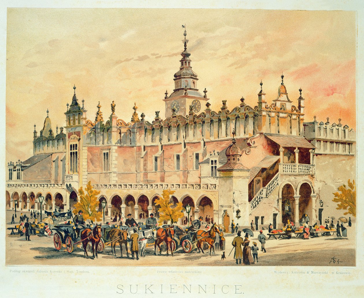 The Sukiennice, Krakow, from 