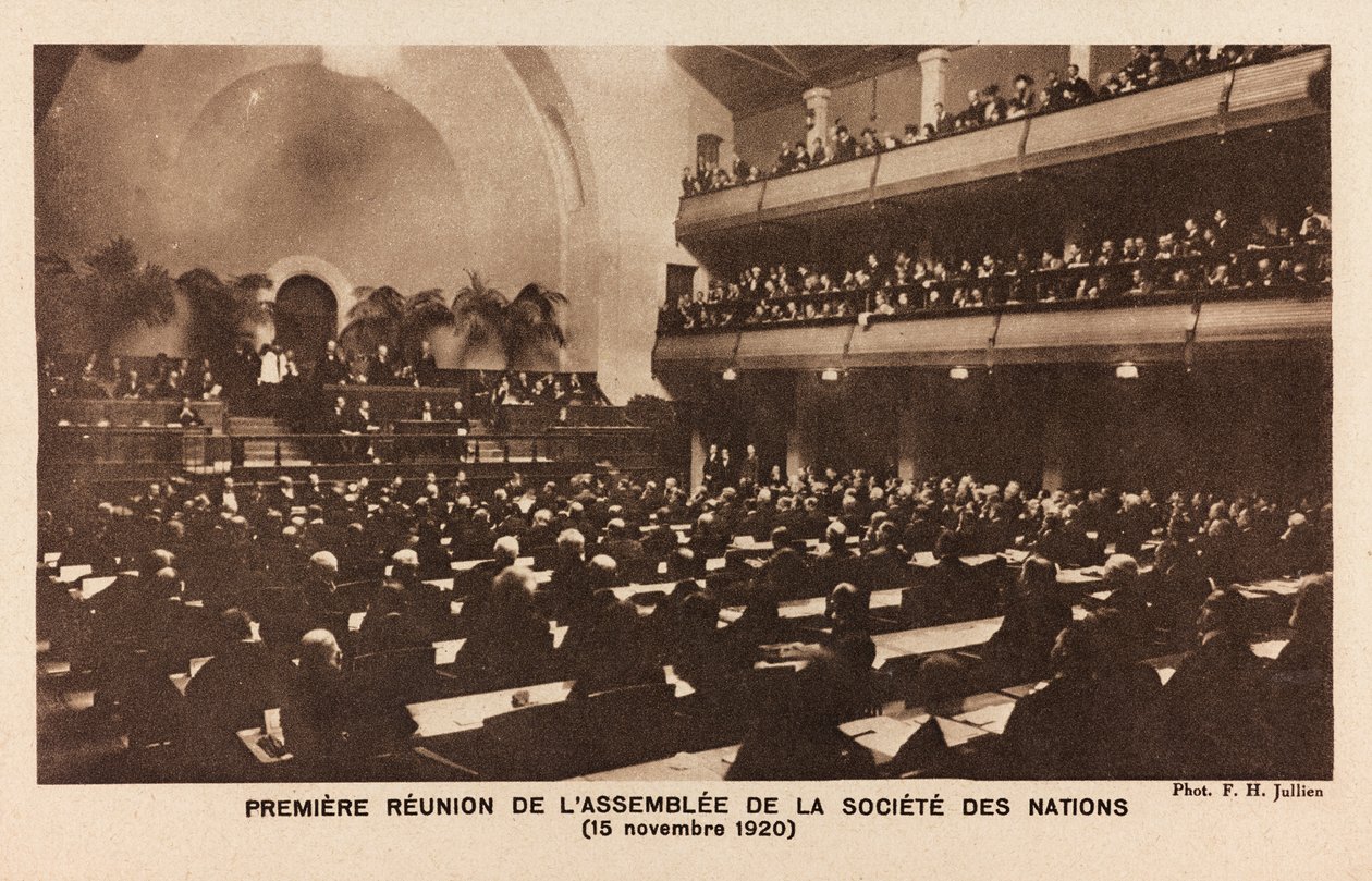 Album " Jack Bosio - Kampania Wojenna 1917-1920": Pierwsze spotkanie Kompanii Narodów Zjednoczonych w Genewie 15 listopada autorstwa Jullien F. H.