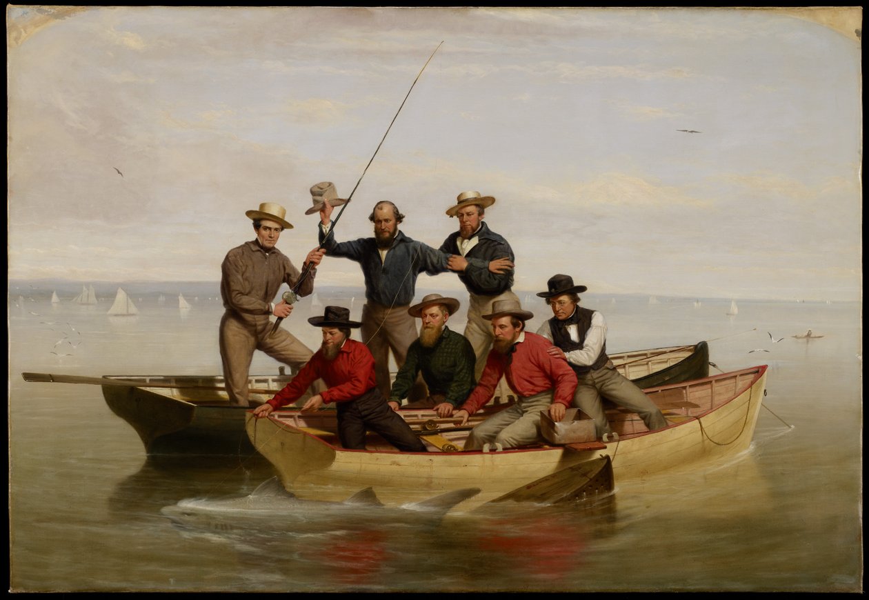 Impreza rybacka u wybrzeży Long Island, 1860 r. autorstwa Junius Brutus Stearns