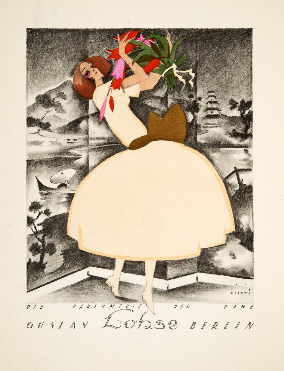 Reklama perfum Gustav Lohse, Berlin, Perfumy dla kobiet, ze Stylu, wyd. 1922 (odbitka pochoir) autorstwa Jupp Wiertz