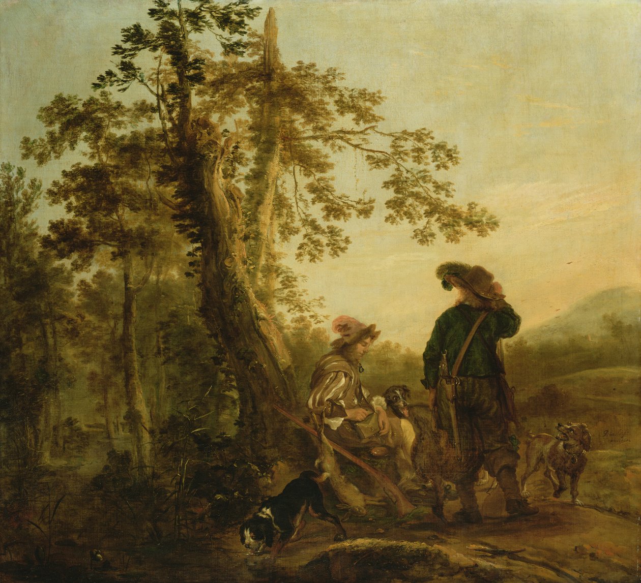 Odpoczywający Łowcy, 1652 autorstwa Juriaen Jacobsz