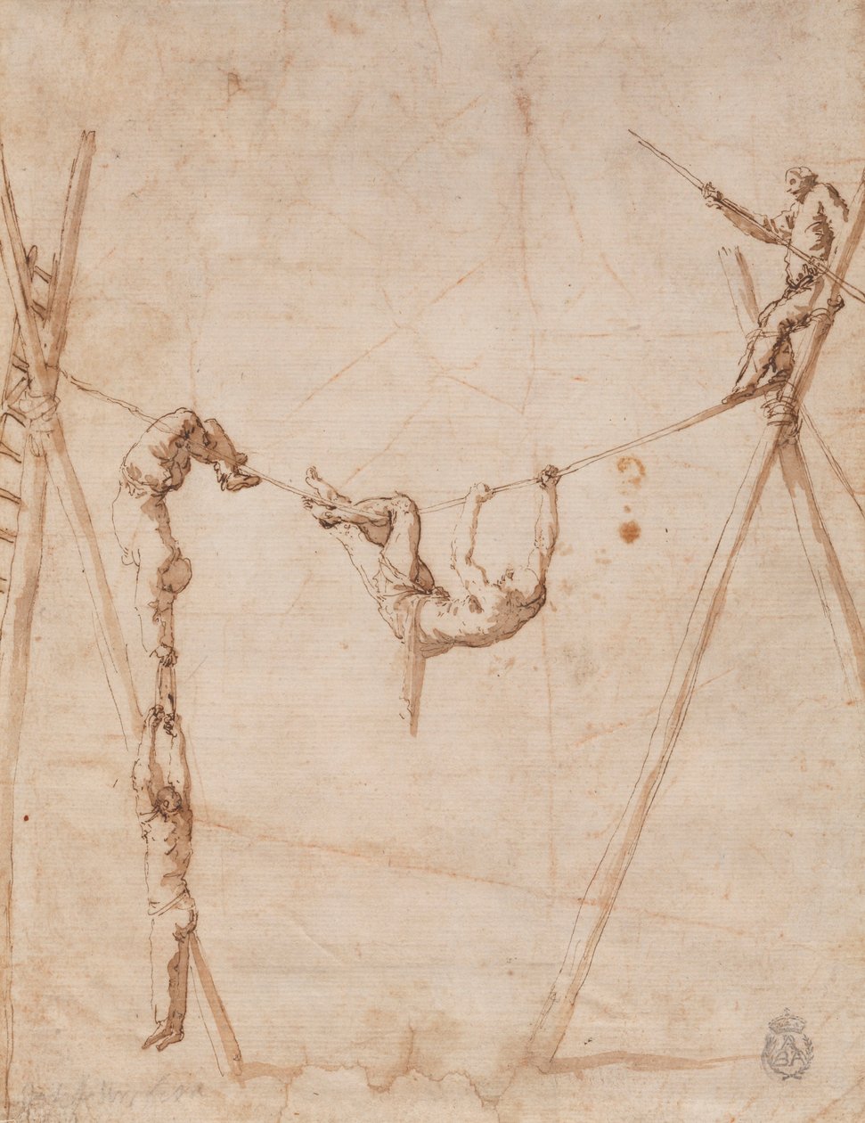 Akrobaci na linie. autorstwa Jusepe de Ribera
