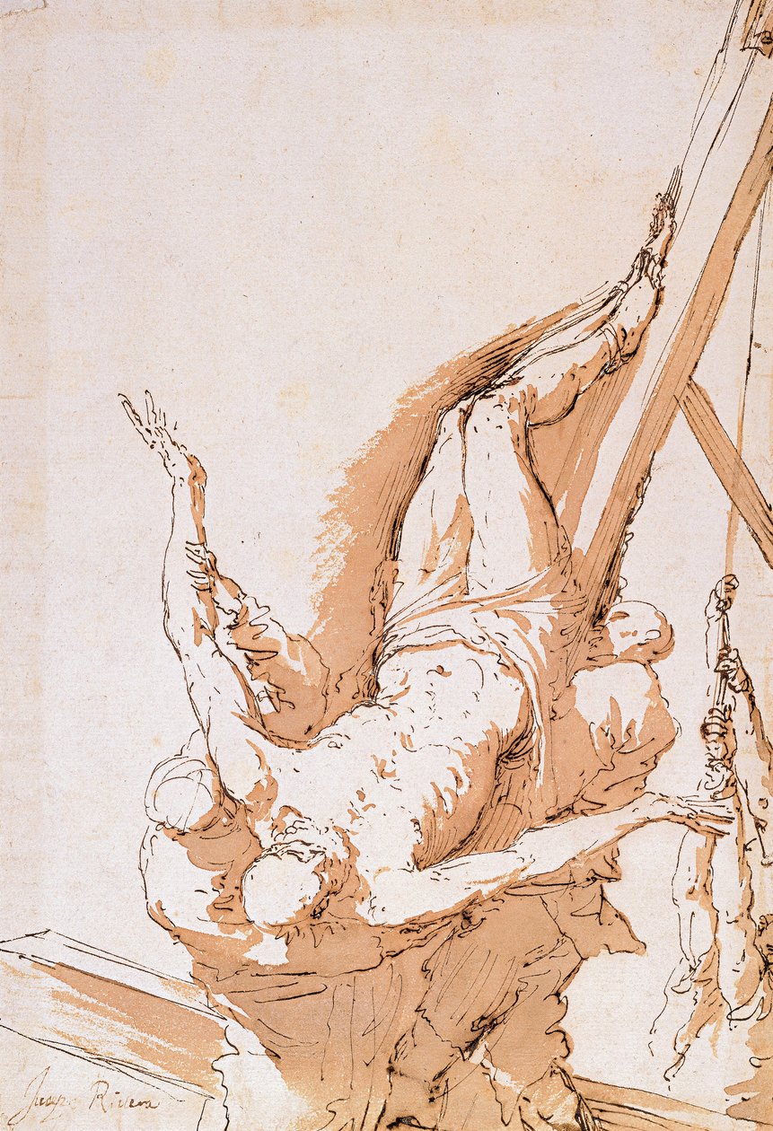 Ukrzyżowanie św. Piotra, ok. 1625-1630 autorstwa Jusepe de Ribera