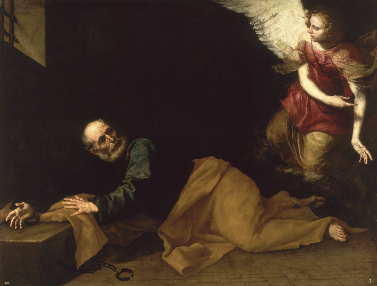 Święty Piotr uwolniony przez anioła, 1639 autorstwa Jusepe de Ribera