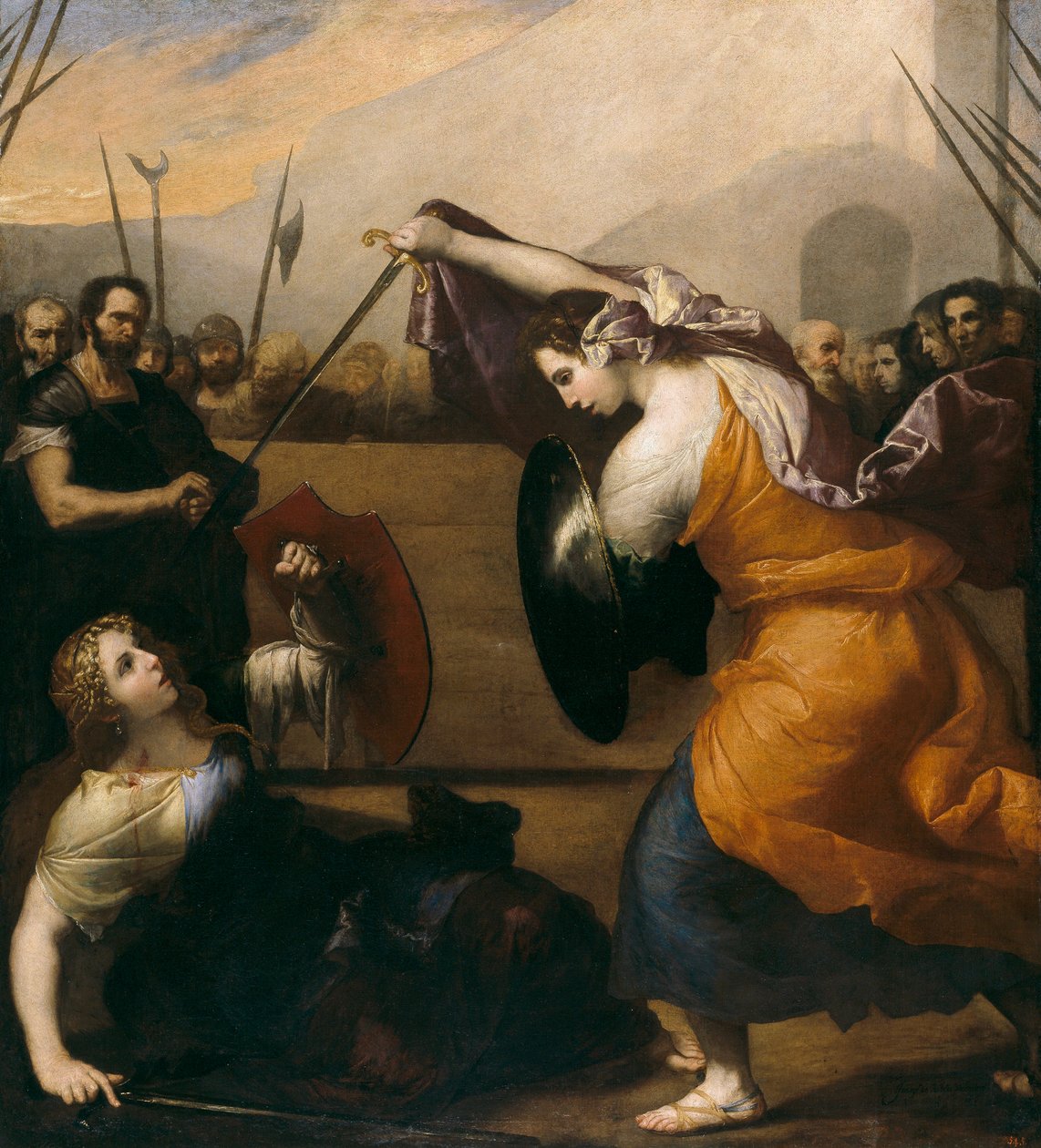 ""Duel de femmes"" (Pojedynek kobiet) Obraz Jose de Ribera (1591-1652) 1636 Dim 235x212 cm Museo del Prado, Madryt autorstwa Jusepe de Ribera