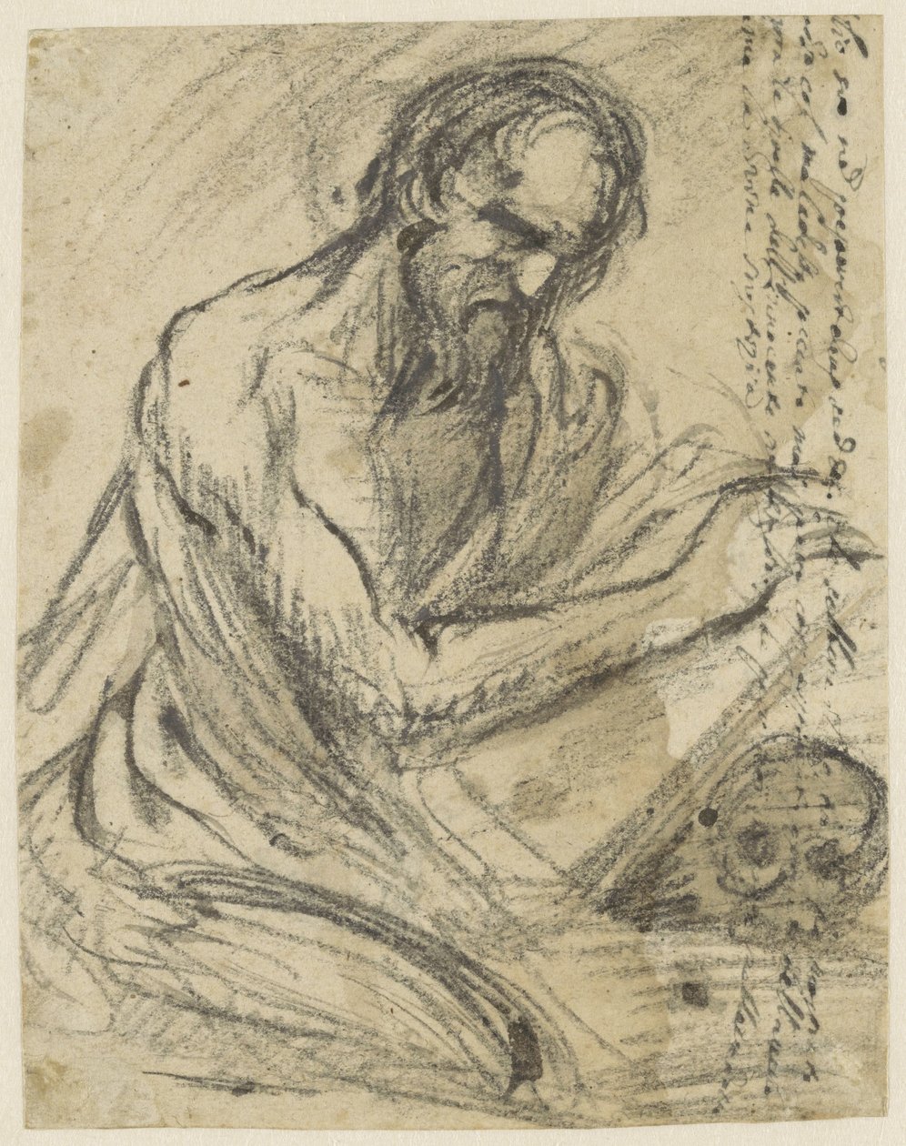 H. Hieronymus, pisząc w księdze, którą trzyma nad czaszką autorstwa Jusepe de Ribera