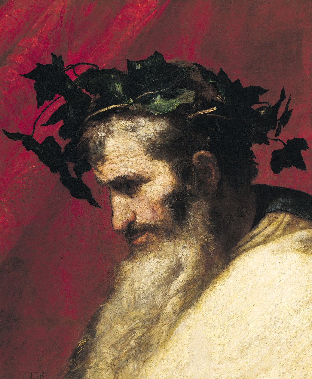 Głowa starego człowieka, fragment z Triumfu Bachusa autorstwa Jusepe de Ribera