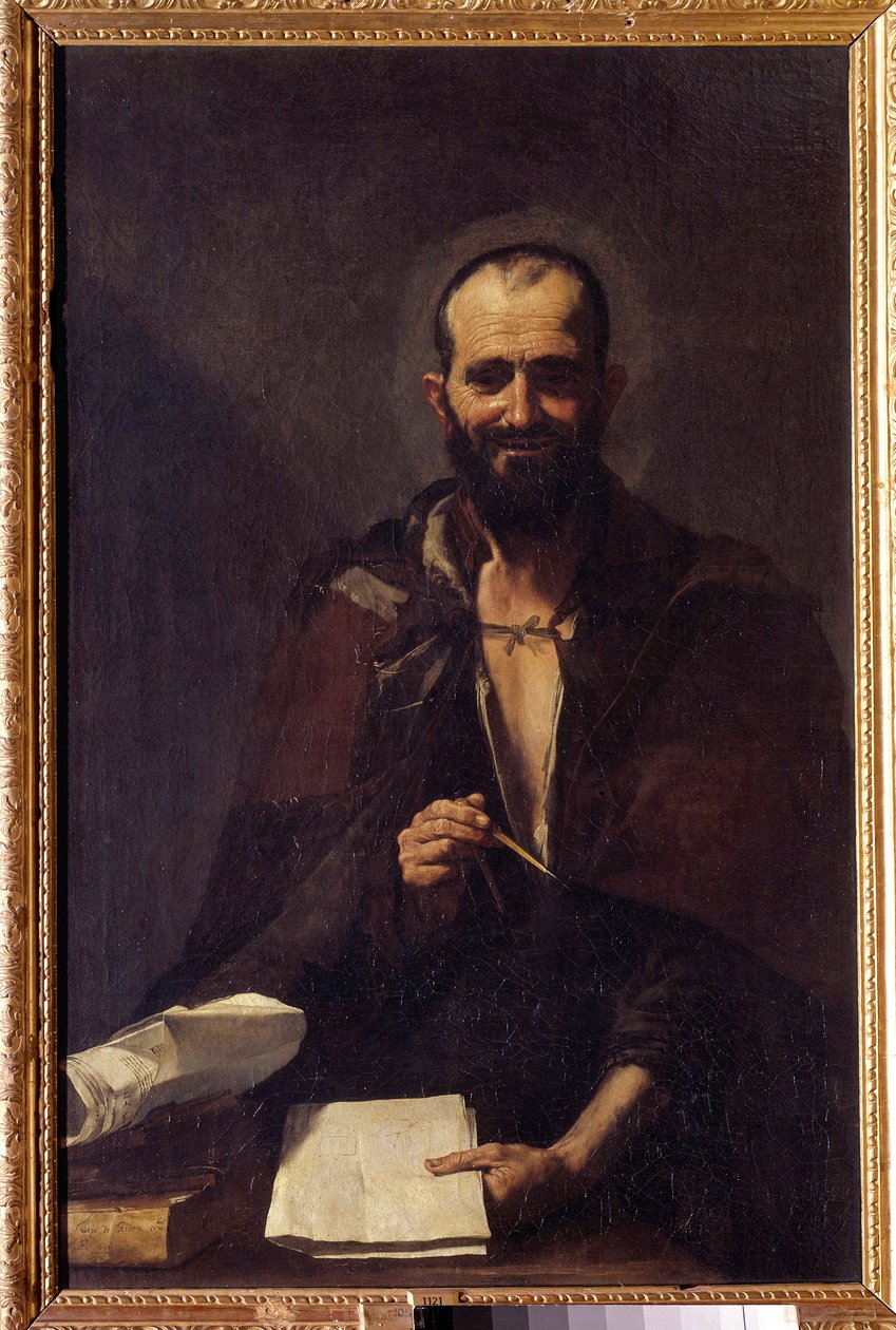 Reprezentacja Archimede (ok. 287-212 pne) Obraz Jusepe de Ribera dit Lo Spagnoletto (ok. 1590-1652) XVII w. Niedz. 125x81 cm Madryt, Muzeum Prado autorstwa Jusepe de Ribera