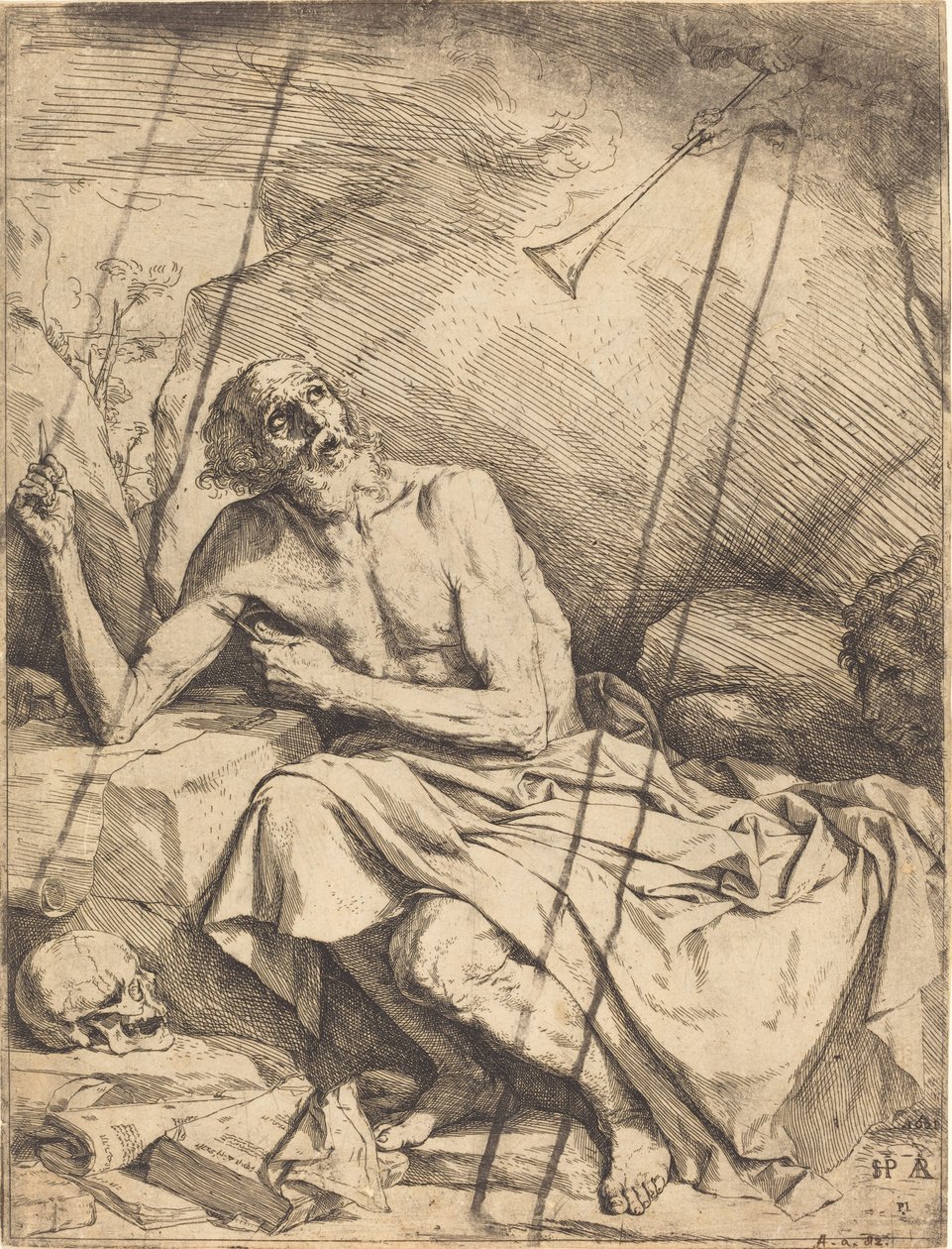 Święty Hieronim słuchający trąby Sądu Ostatecznego autorstwa Jusepe de Ribera