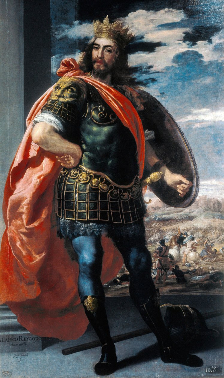 Przedstawienie króla Wizygota Alaryka II (484-507) (olej na płótnie) autorstwa Jusepe or Jose (c.1605 1656) Leonardo