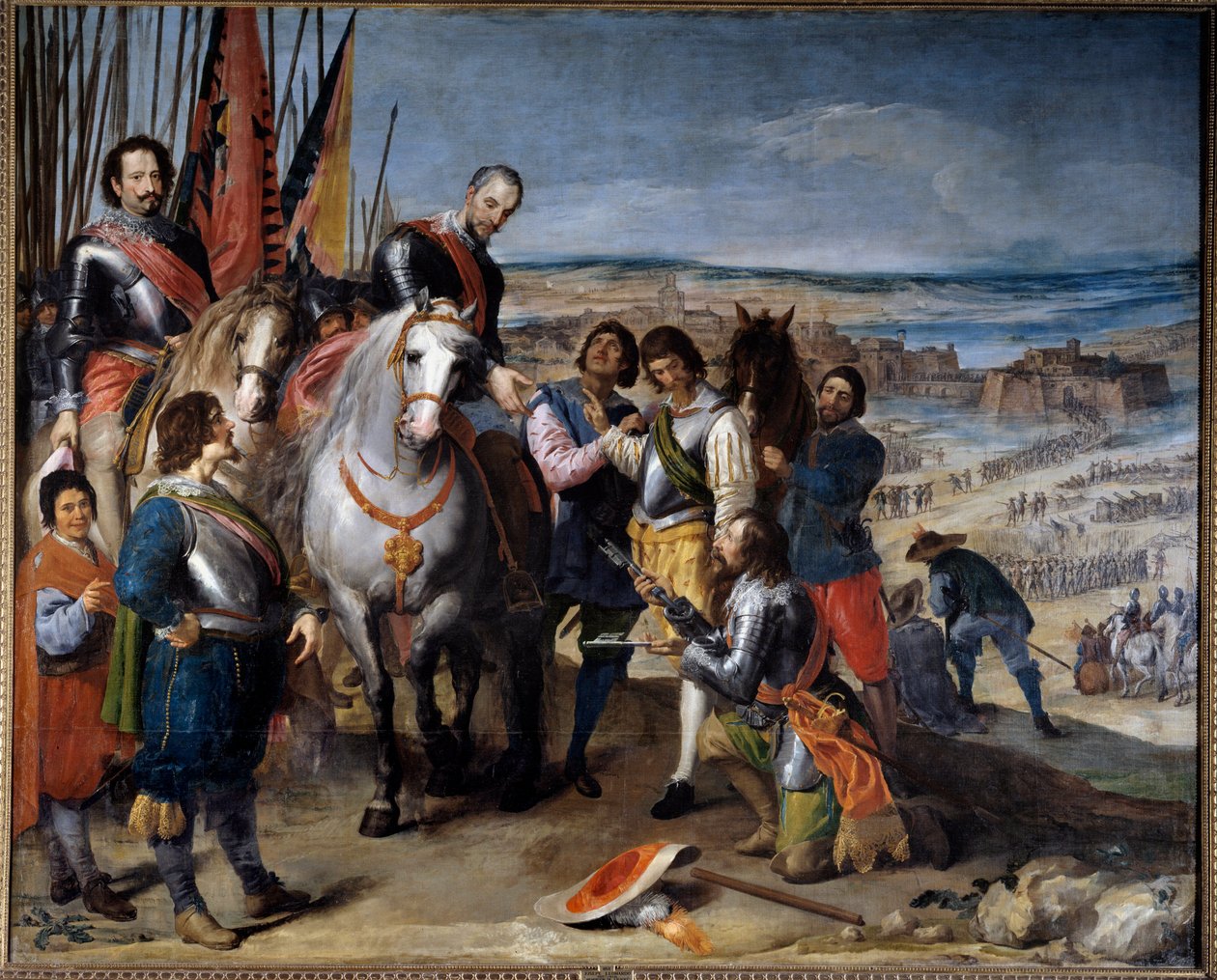 Wojna trzydziestoletnia (1618-1648). Niderlandzki gubernator przekazał klucze markizowi Balbases, Ambrosio de Spinola (1569-1630), który w 1622 r. zagarnął Juliersa. Obraz Jusepe Leonardo (1601-1656) autorstwa Jusepe or Jose (c.1605 1656) Leonardo