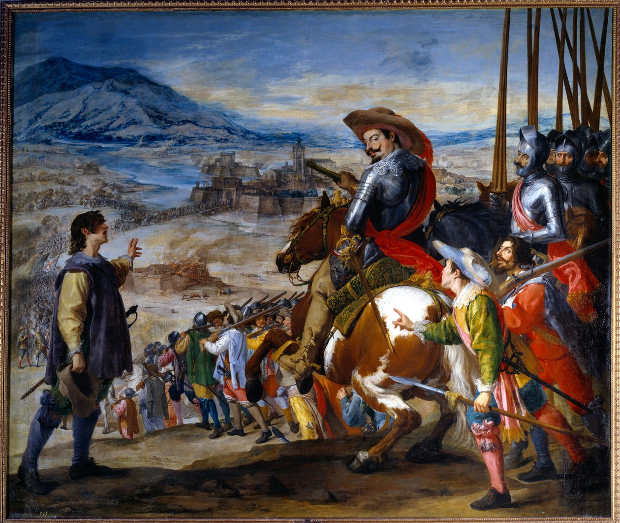 Wojna trzydziestoletnia (1618-1648): „” Zdobycie Brissac w 1638 przez Bernarda z Saksonii Weimar”” Obraz Jusepe Leonardo (1601-1656) autorstwa Jusepe or Jose (c.1605 1656) Leonardo