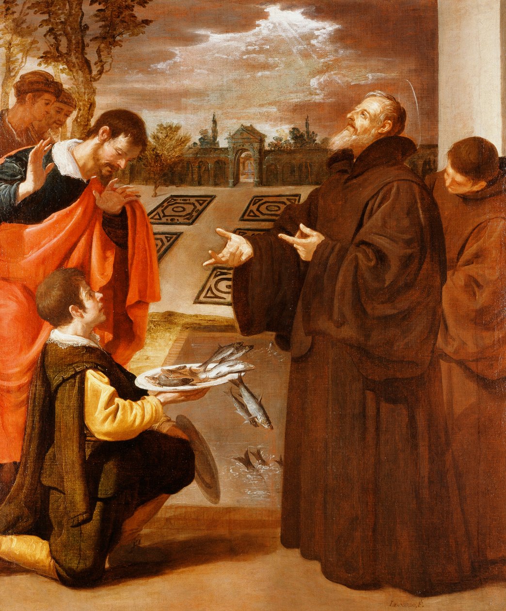 Święty Franciszek z Paoli błogosławiący Rybę, autorstwa Jusepe or Jose Leonardo