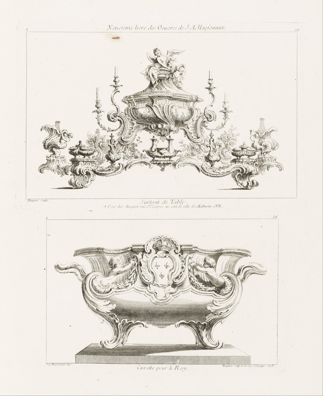 Dziewiąta seria prac J.A. Meissonniera, Surtout de Table (dziewiąta seria prac J.A. Meisa ... autorstwa Juste Aurèle Meissonnier