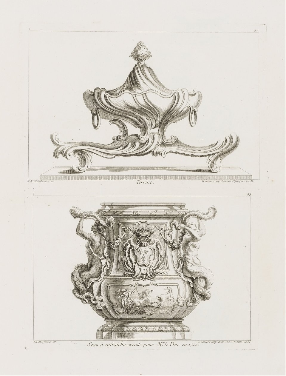 Terrina, pl. 57 w Dziele Juste-Aurele Meissonnier autorstwa Juste Aurèle Meissonnier