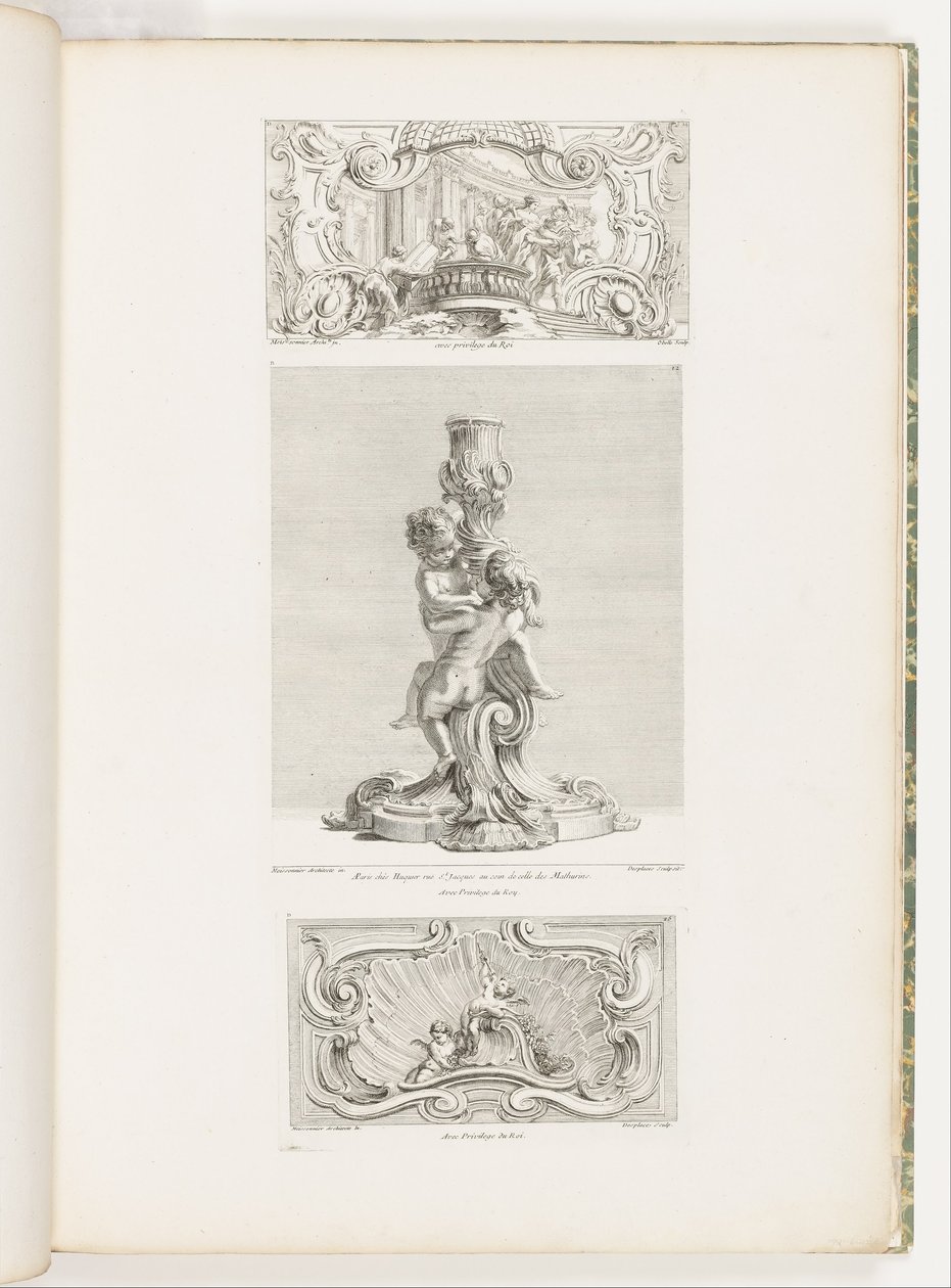 Tablica ozdobna przedstawiająca porwanie Hélène, pl. 24 w Oeuvre autorstwa Juste Aurèle Meissonnier