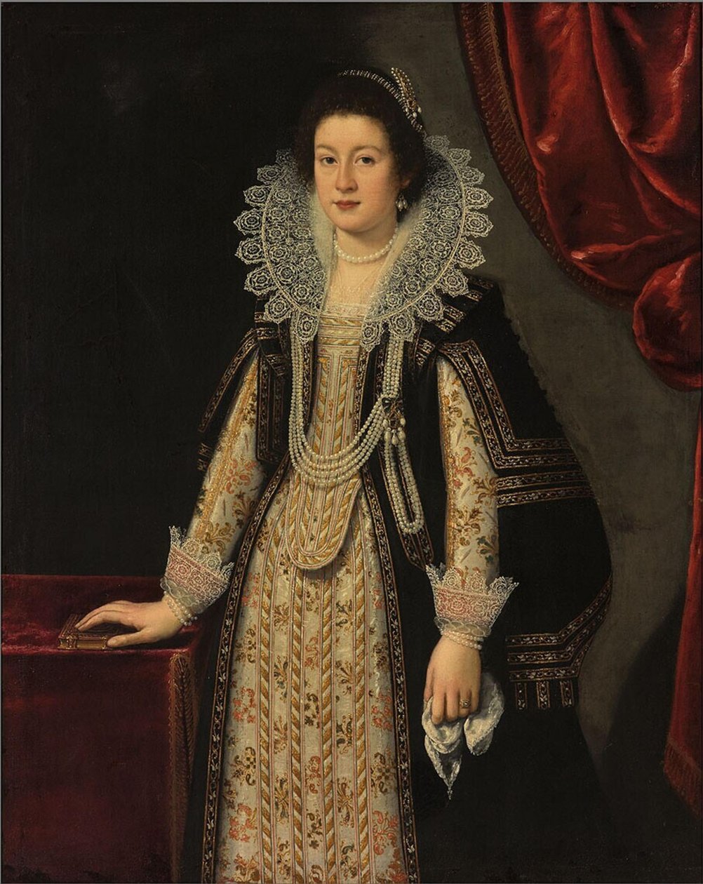 Portret kobiety, prawdopodobnie Marii Magdaleny Austriackiej, żony Kosmy II Medyceusza autorstwa Justus Sustermans